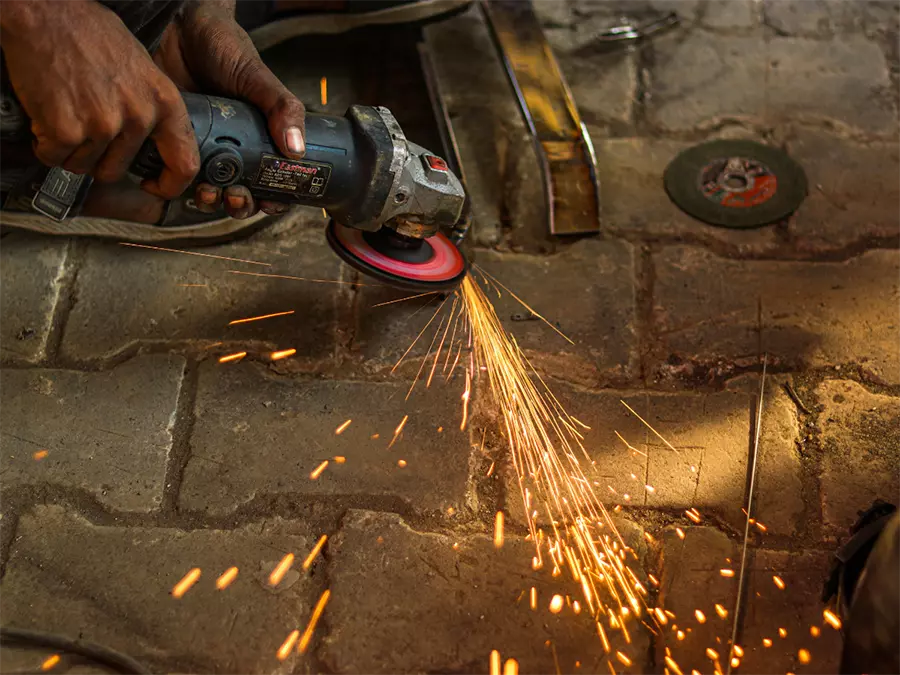 Decorative concrete polishing in The Fountains with intricate patterns on display