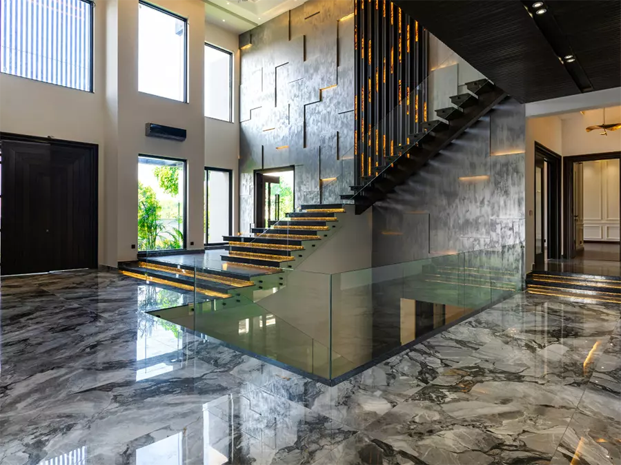 Professional trusted cement polishing contractors in Gulf Coast finishing a polished surface