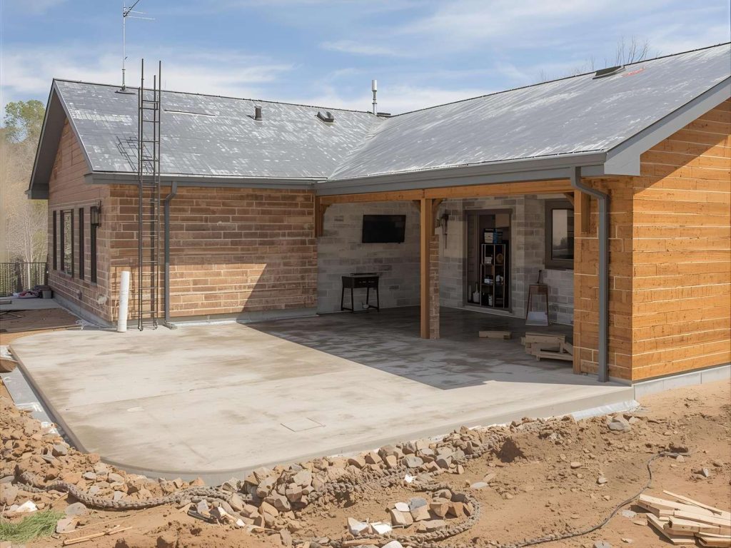 Polished finished cement flooring in modern home, showcasing durability – finished cement flooring Houston