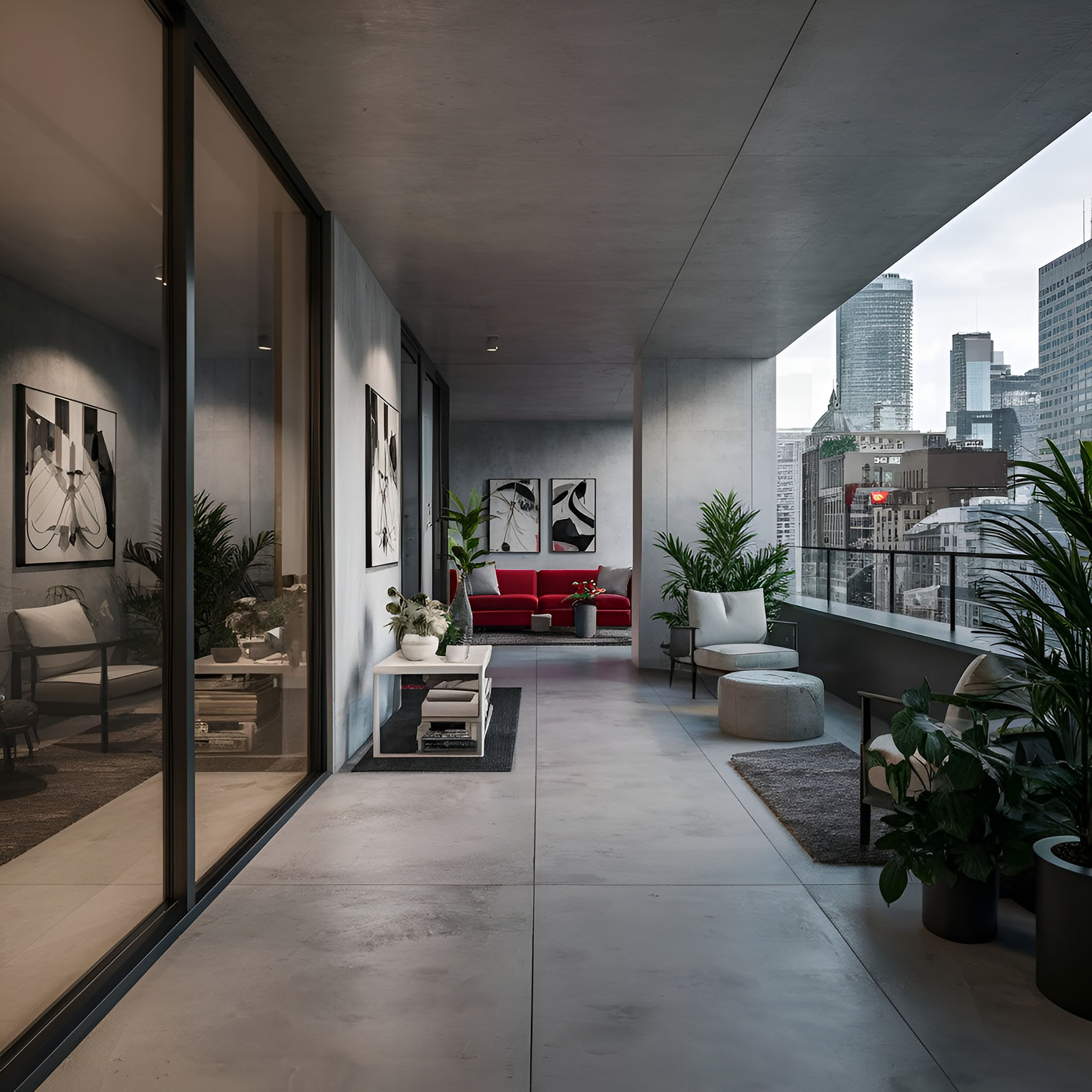 Polished concrete contractors Houston delivering modern residential flooring for upscale apartment balconies and urban living spaces