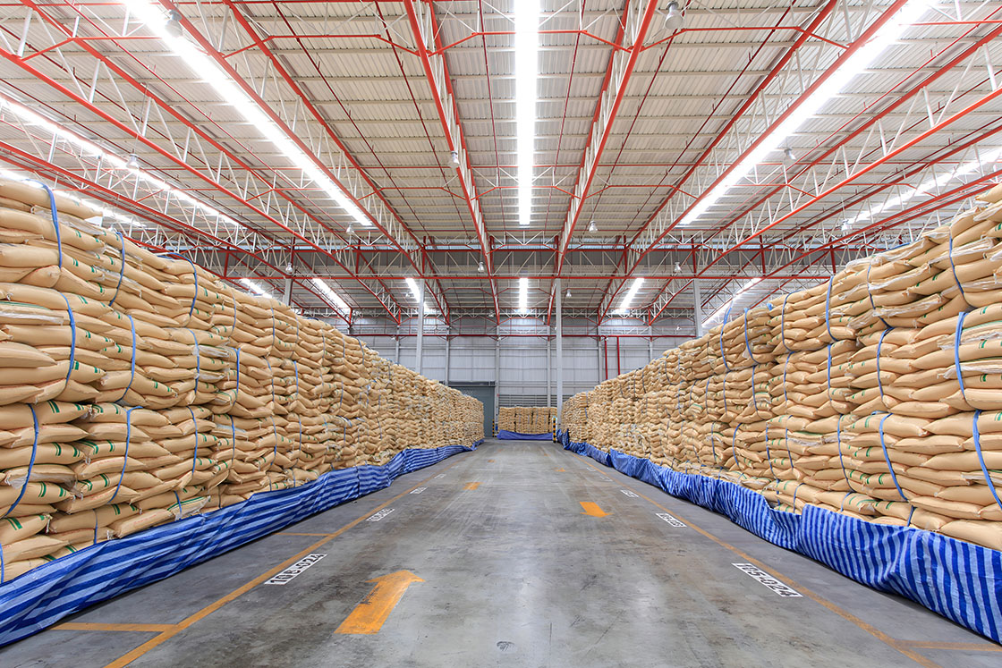 Food processing warehouse with polished concrete flooring by polished cement services San Antonio designed for cleanliness and durability