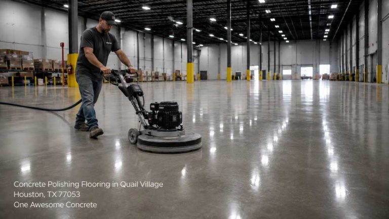 Industrial warehouse concrete polishing flooring houston project showcasing durable, high-shine commercial surfaces.